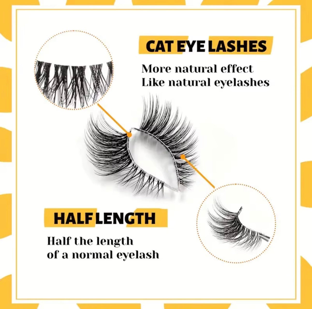 10 Pairs Faux False Eyelashes, Wispy Cat Eye Design