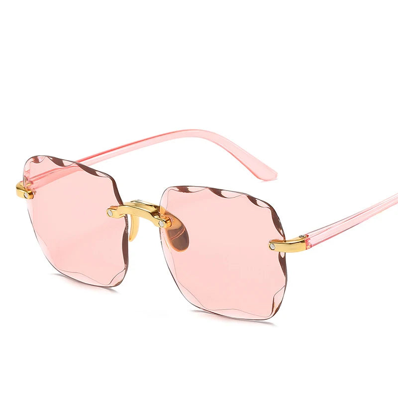 3-Piece Rimless Square Sunglasses Set