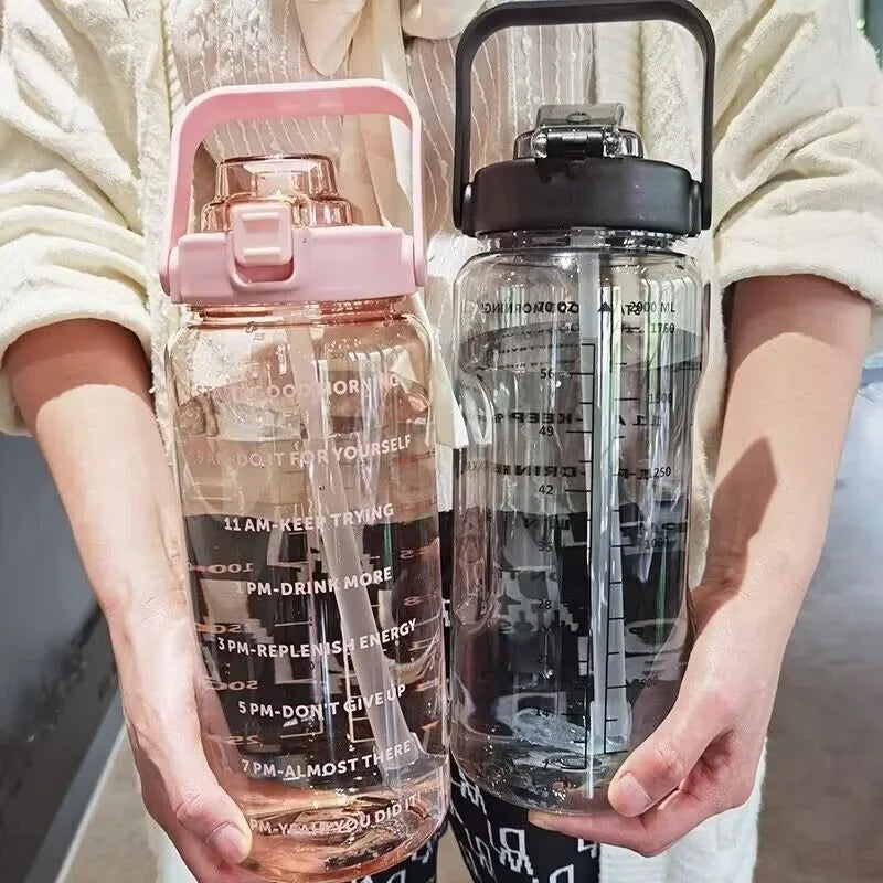 2-Liter Sports Water Bottle with Straw