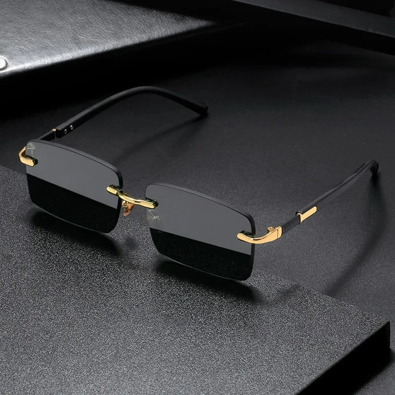 Retro Rimless Designer Sunglasses