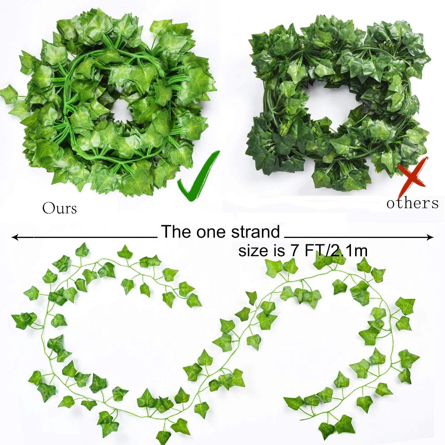 12 Pack 84 Feet Fake Ivy Leaves Artificial Garland Greenery