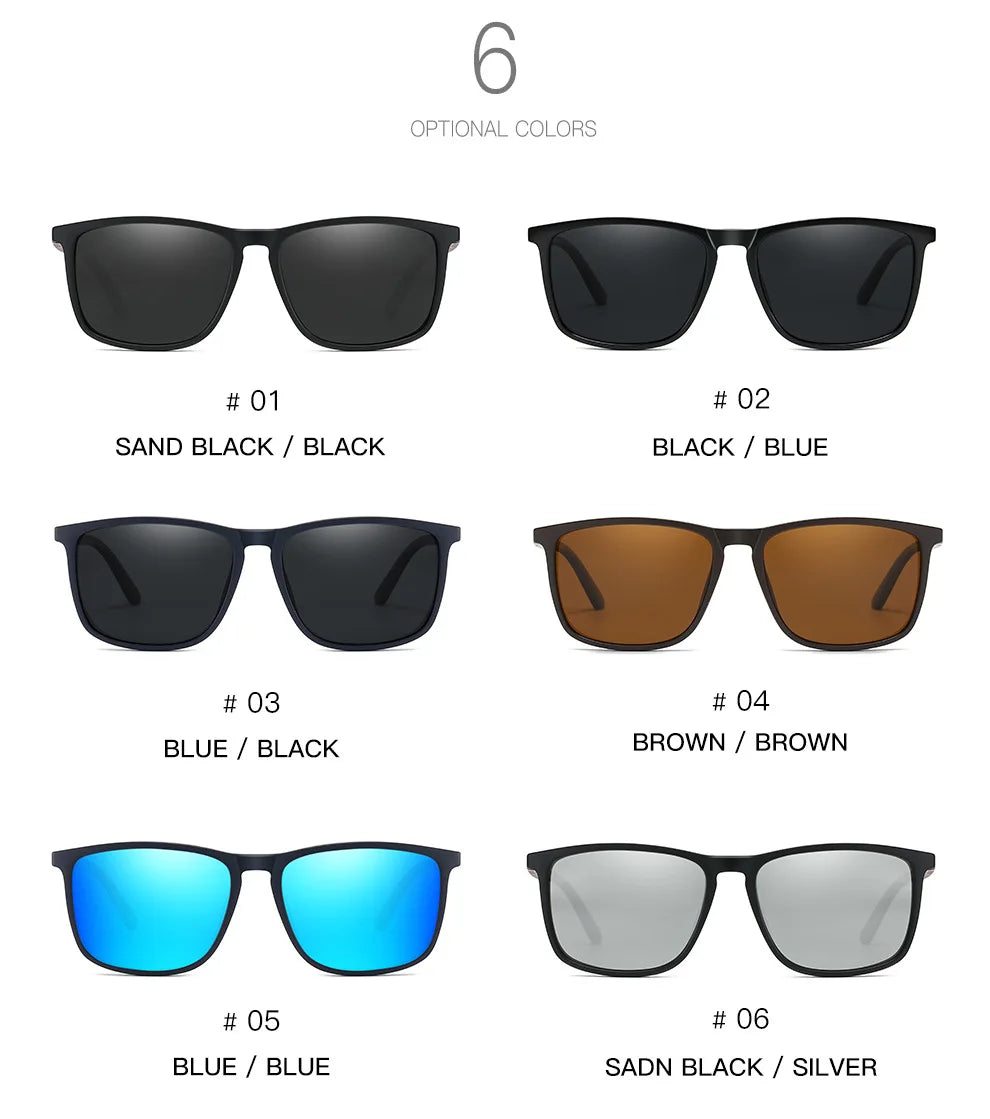Sports Sunglasses for Men Polarized Comfortable Wear Square Sun Glasses Male Light Weight Eyewear Accessory with Origina UV400