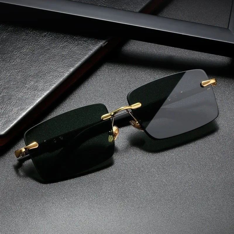Retro Rimless Designer Sunglasses