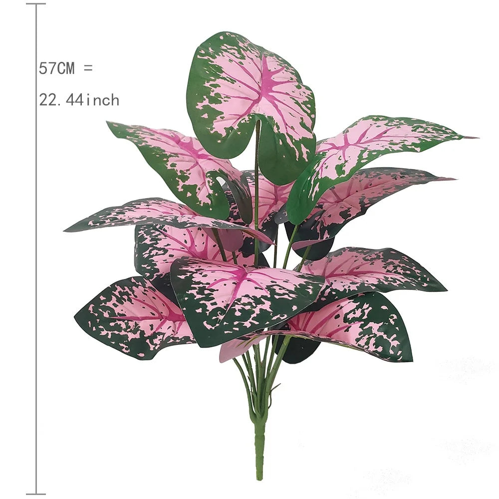 Pink Leaf Artificial Potted Plant
