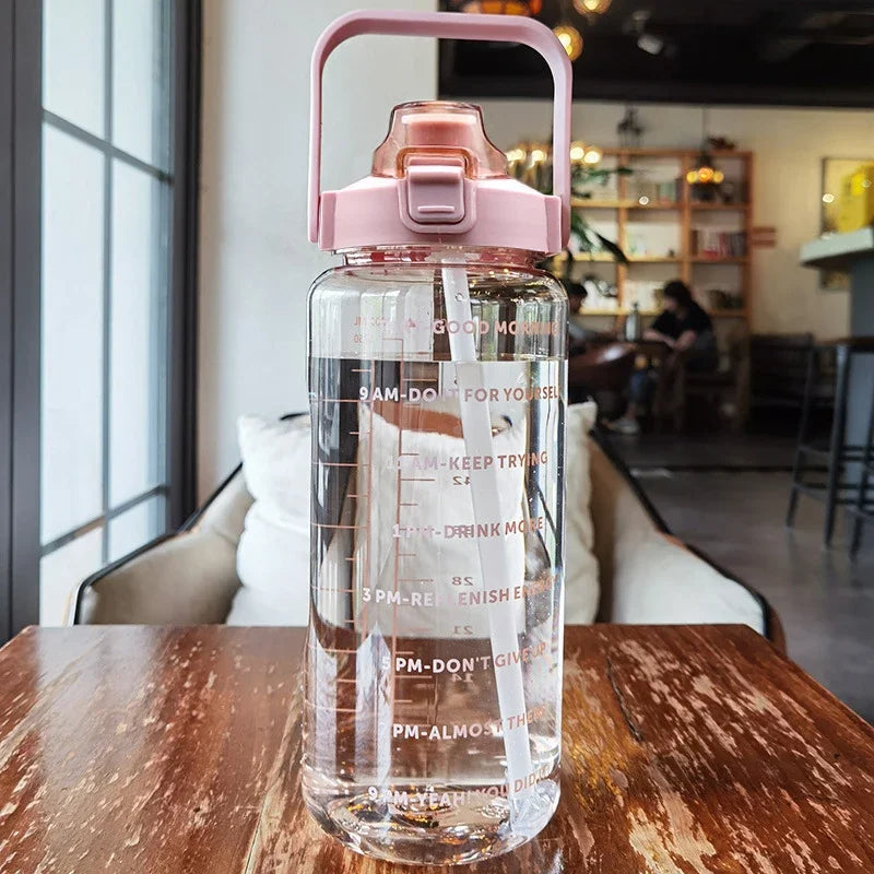 2-Liter Sports Water Bottle with Straw