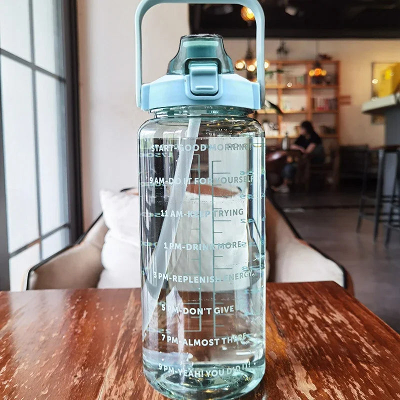 2-Liter Sports Water Bottle with Straw