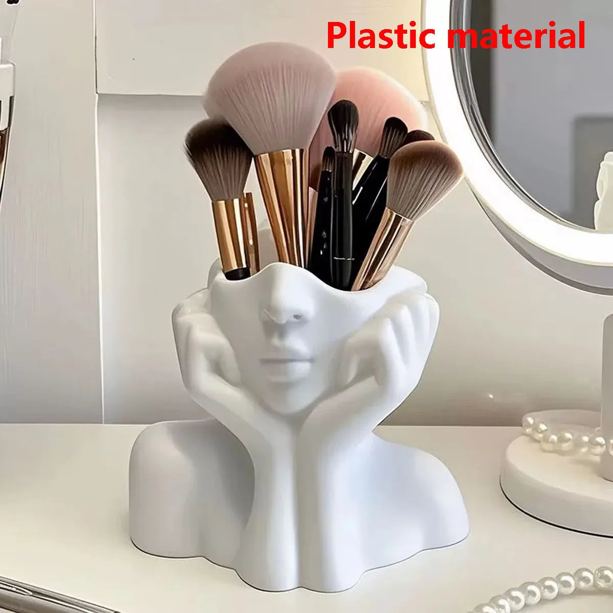 Human Face Makeup Brush Holder