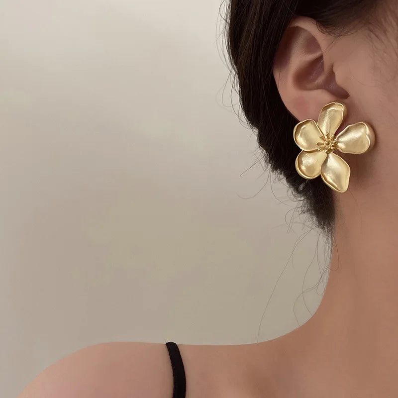 Gold Flower Earrings