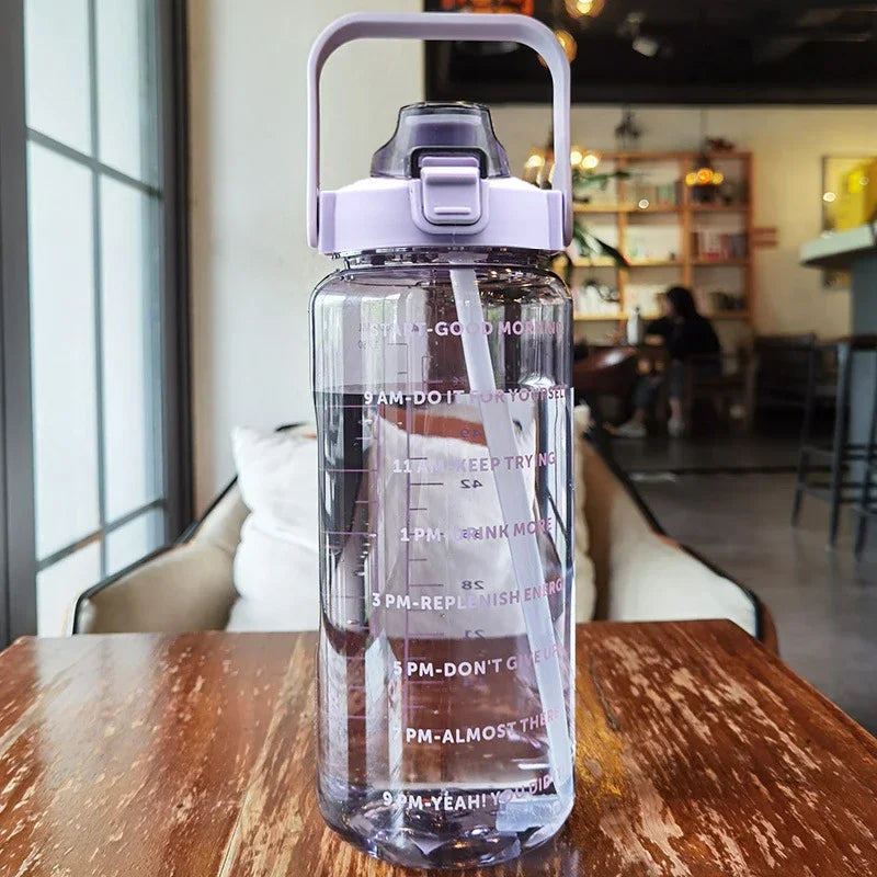 2-Liter Sports Water Bottle with Straw