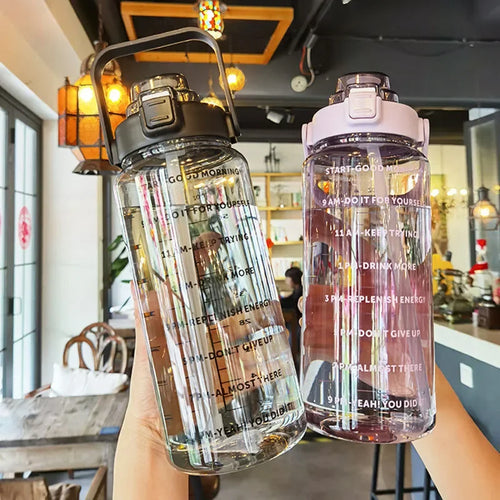 2-Liter Sports Water Bottle with Straw