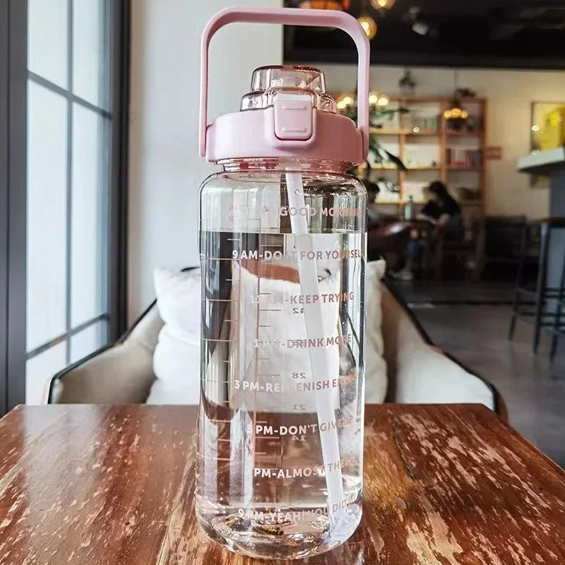 2-Liter Sports Water Bottle with Straw