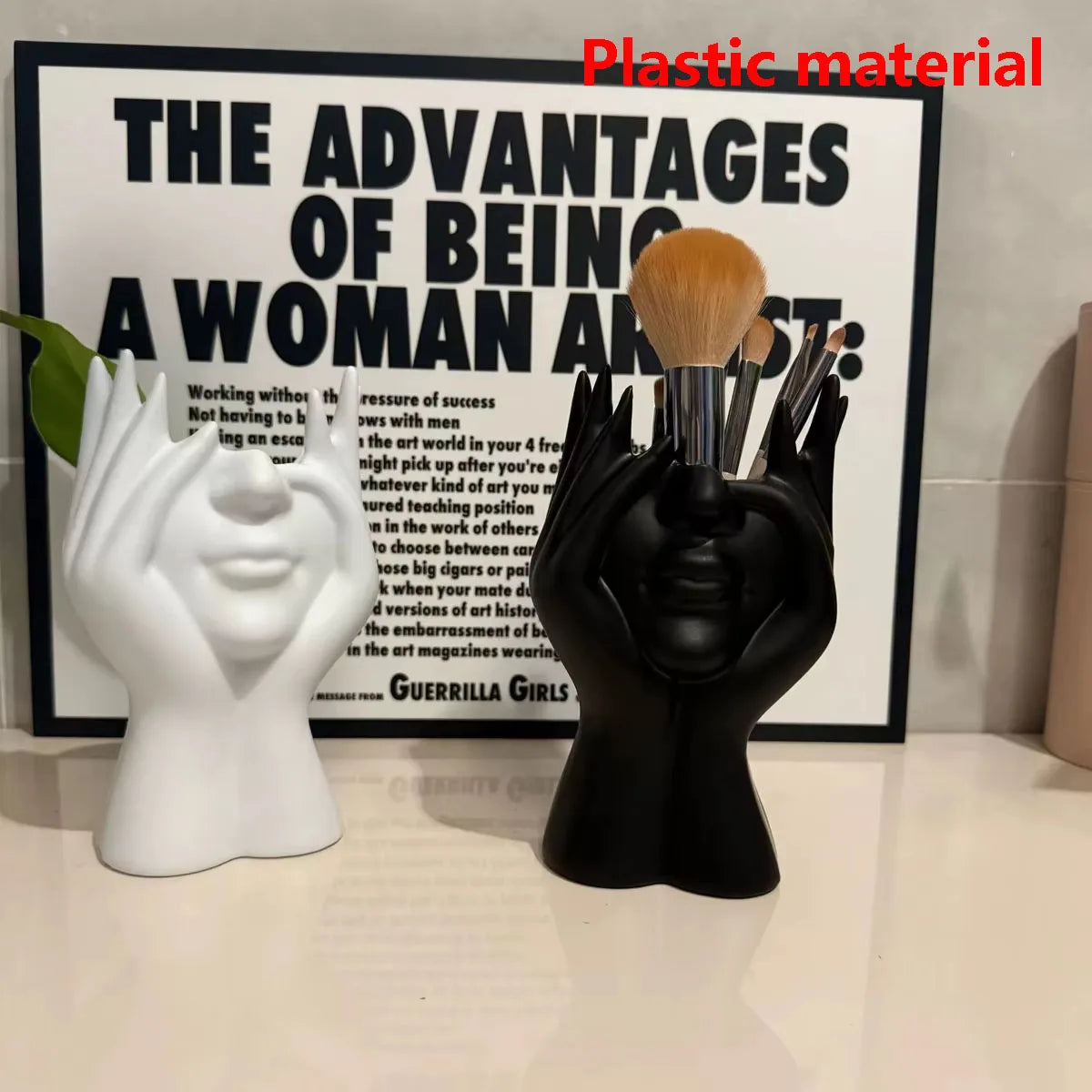 Human Face Makeup Brush Holder