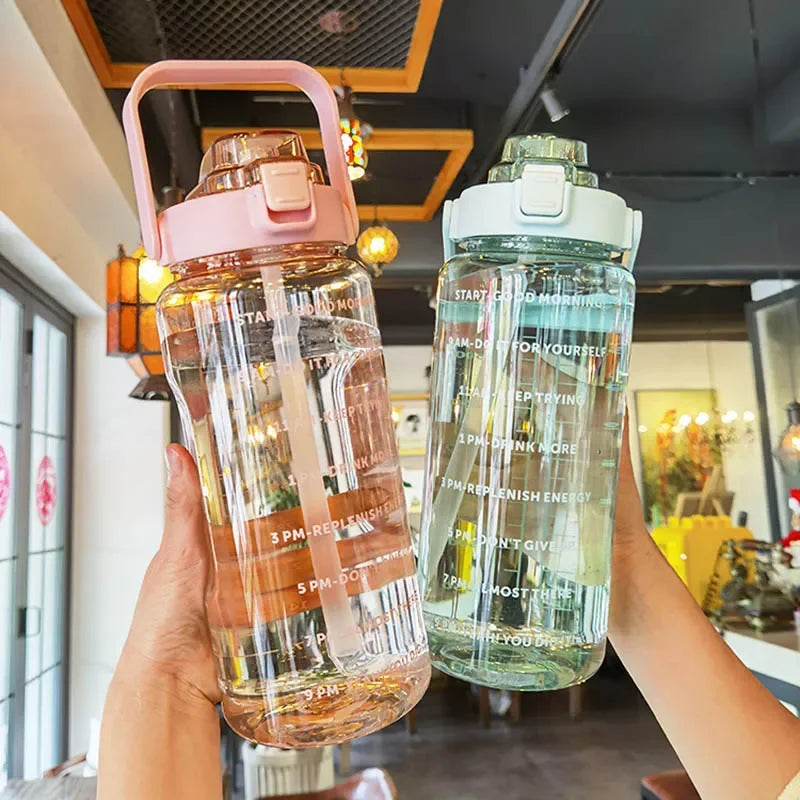 2-Liter Sports Water Bottle with Straw