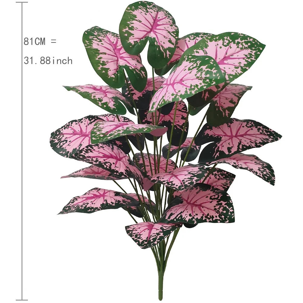 Pink Leaf Artificial Potted Plant