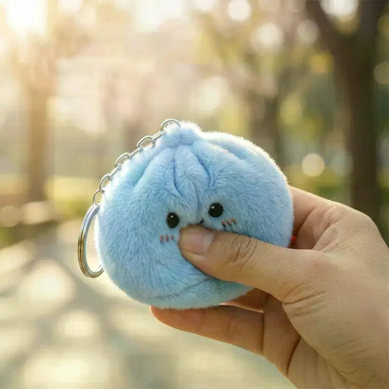 Squishy dumpling plush keychain