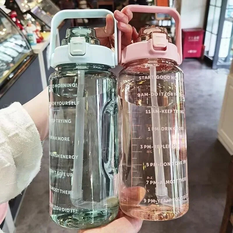2-Liter Sports Water Bottle with Straw