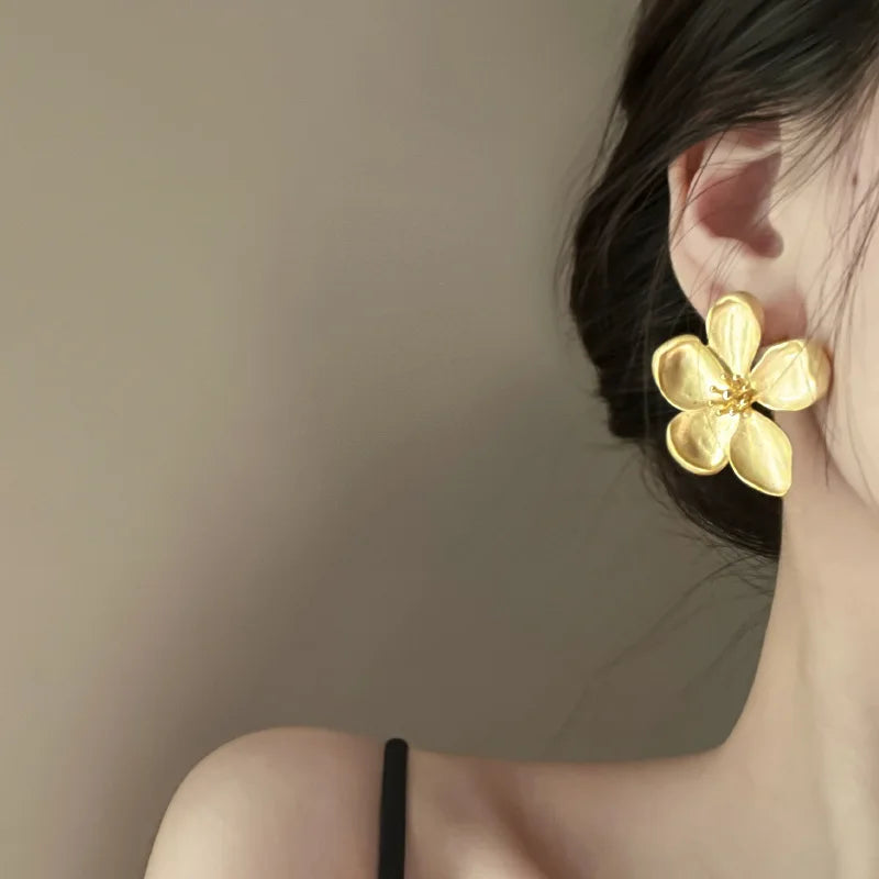 Gold Flower Earrings