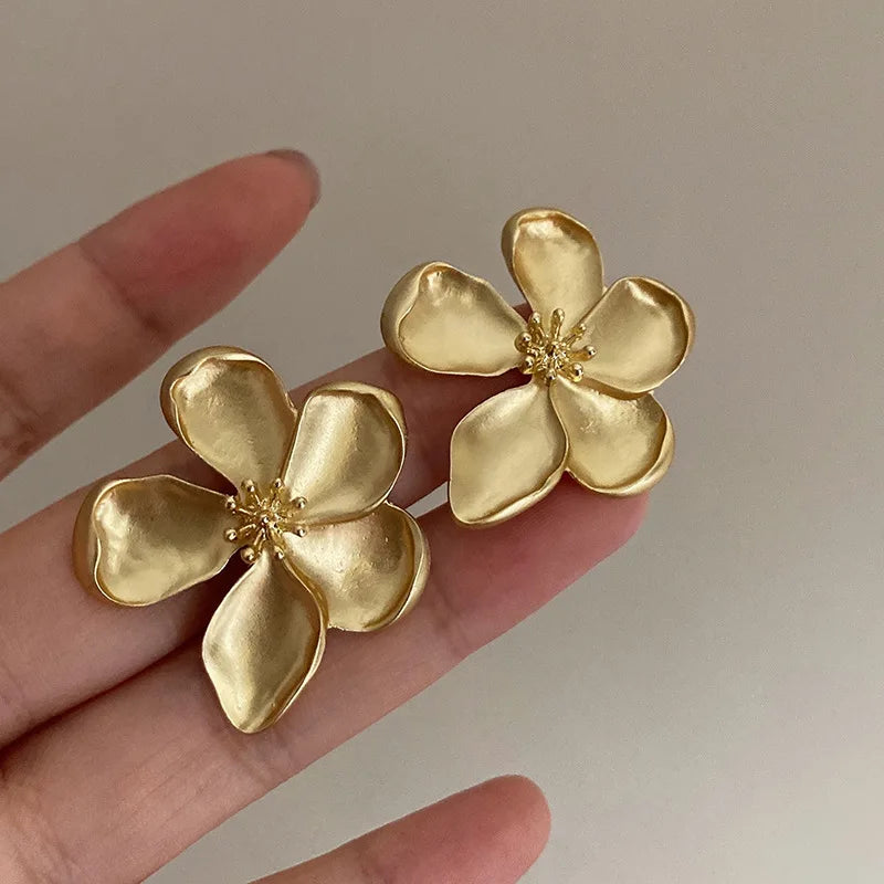 Gold Flower Earrings
