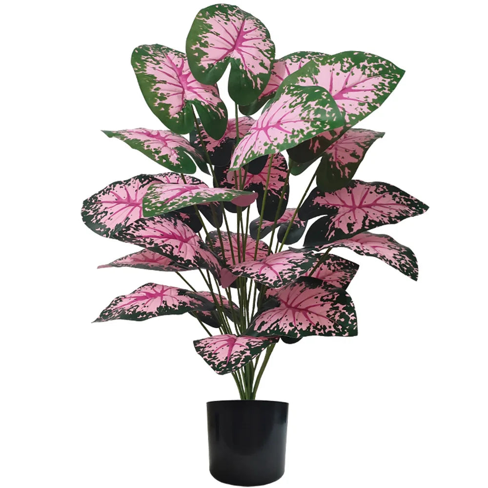 Pink Leaf Artificial Potted Plant