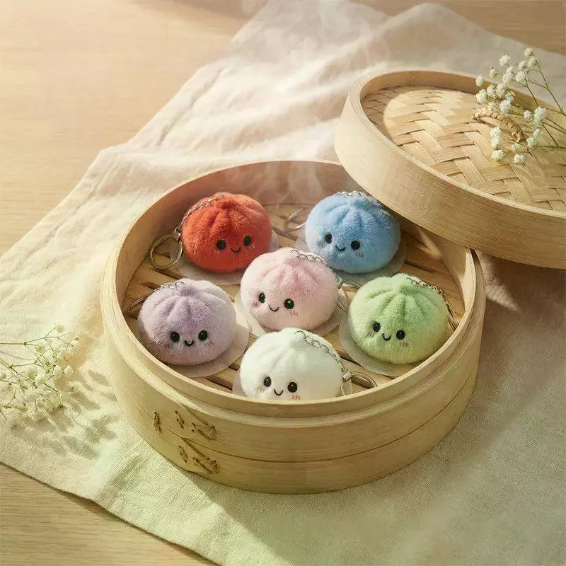 Squishy dumpling plush keychain