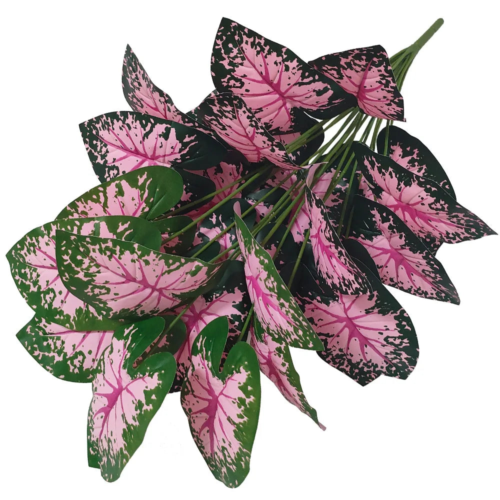 Pink Leaf Artificial Potted Plant