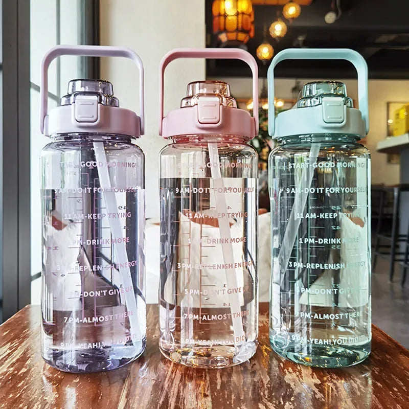 2-Liter Sports Water Bottle with Straw