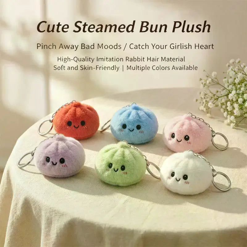 Squishy dumpling plush keychain