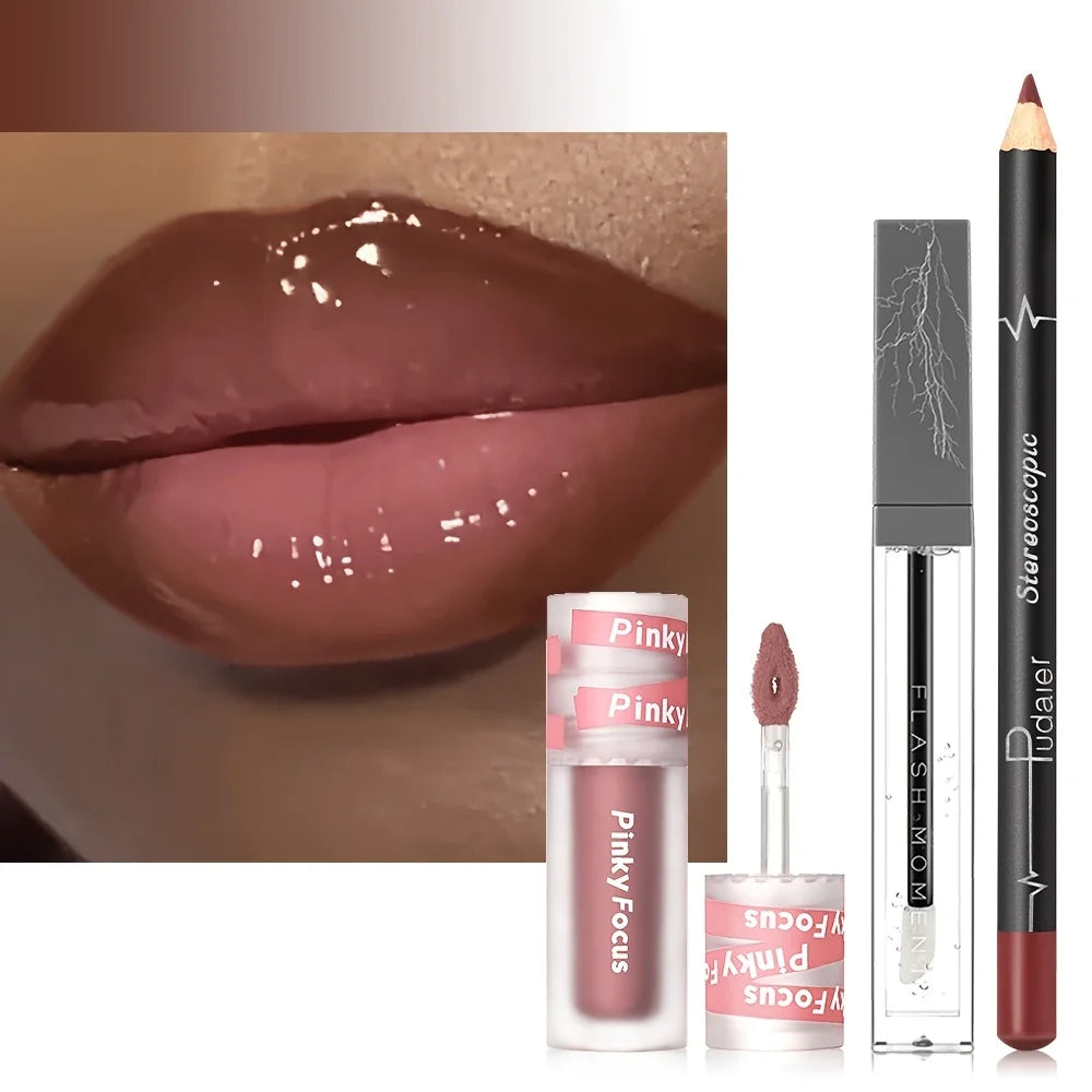 3PCS Glossy Lip Set