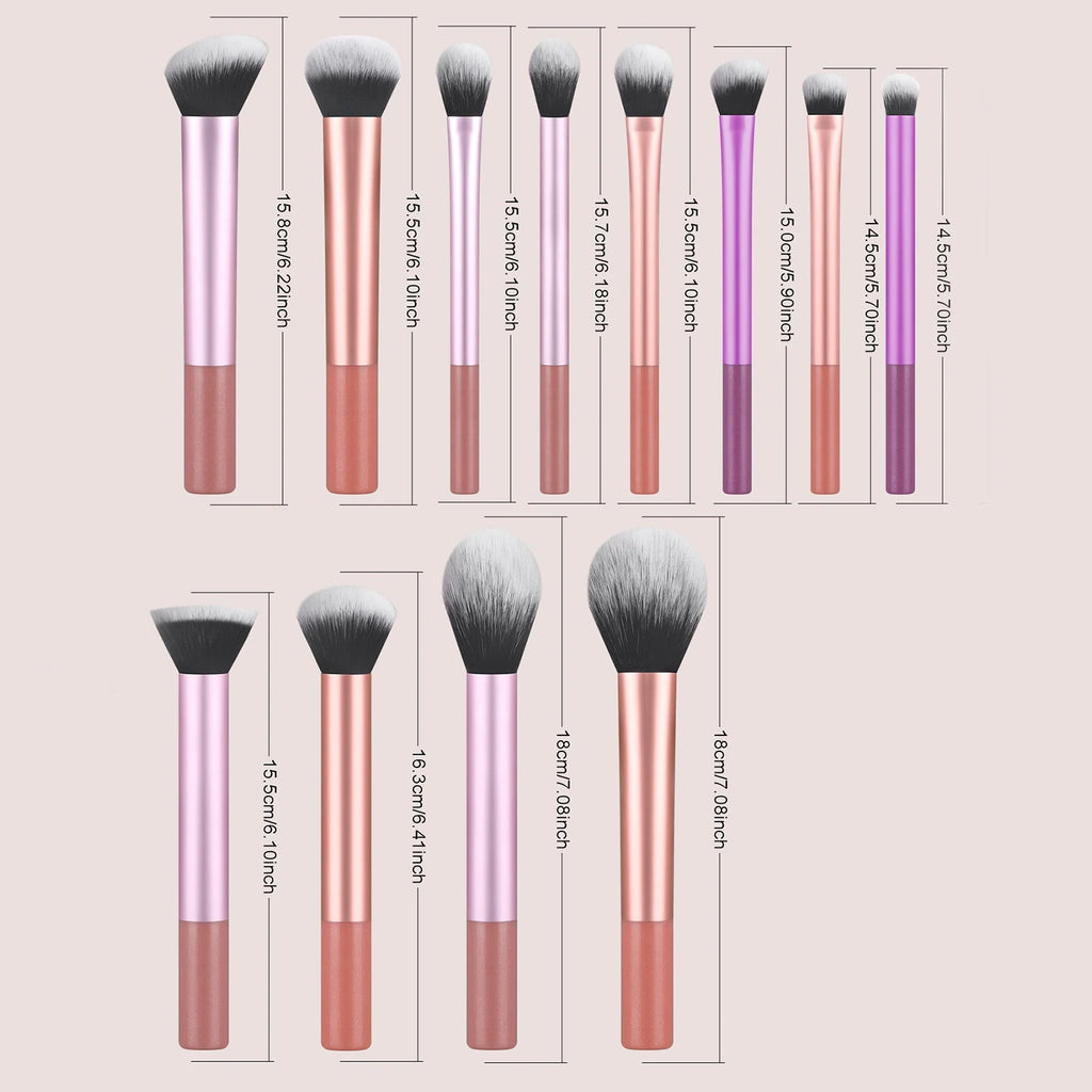 12-Piece Professional Makeup Brush Set